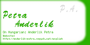 petra anderlik business card